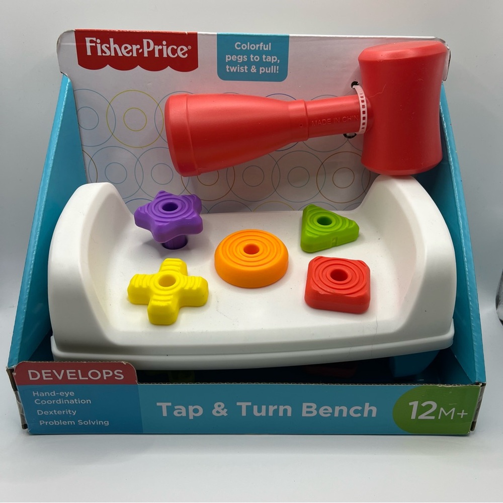 Fisher-Price Colorful Tap & Turn Bench NEW‎ IN BOX